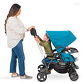 Black Double Stroller with Rear Bench and Standing Platform P417