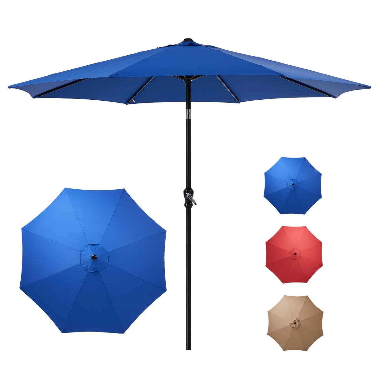 9-FT Outdoor Patio Umbrella with Push Button Tilt and Crank K620148