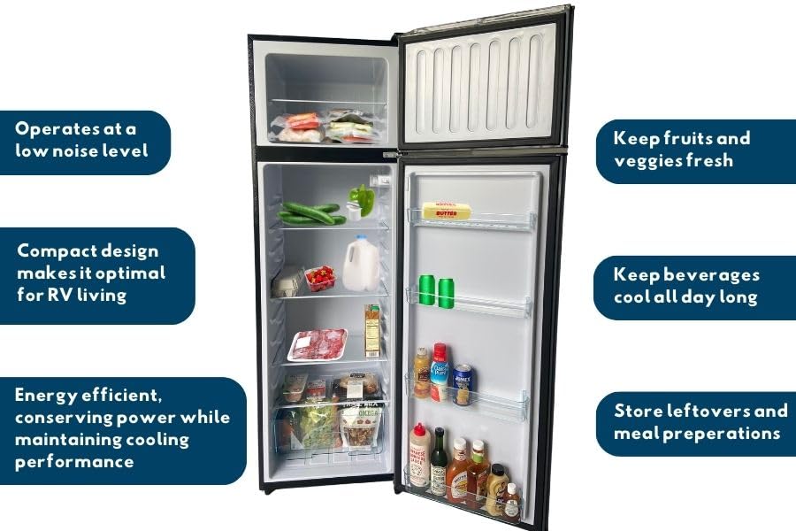 Stainless Steel 10 Cubic Feet 12V 2 Door Refrigerator O47828