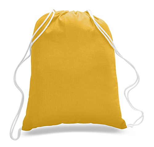 12 Pack Cotton Canvas Drawstring Backpack Bags S76560