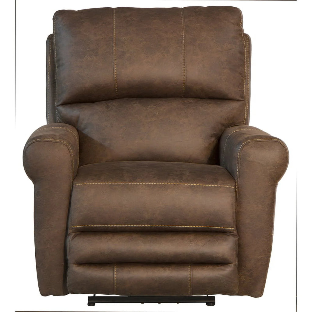 Brown Polyester Fabric Power Recliner A741