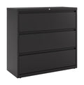 42 inch Wide 3 Drawer Metal Lateral File Cabinet Black Y93126
