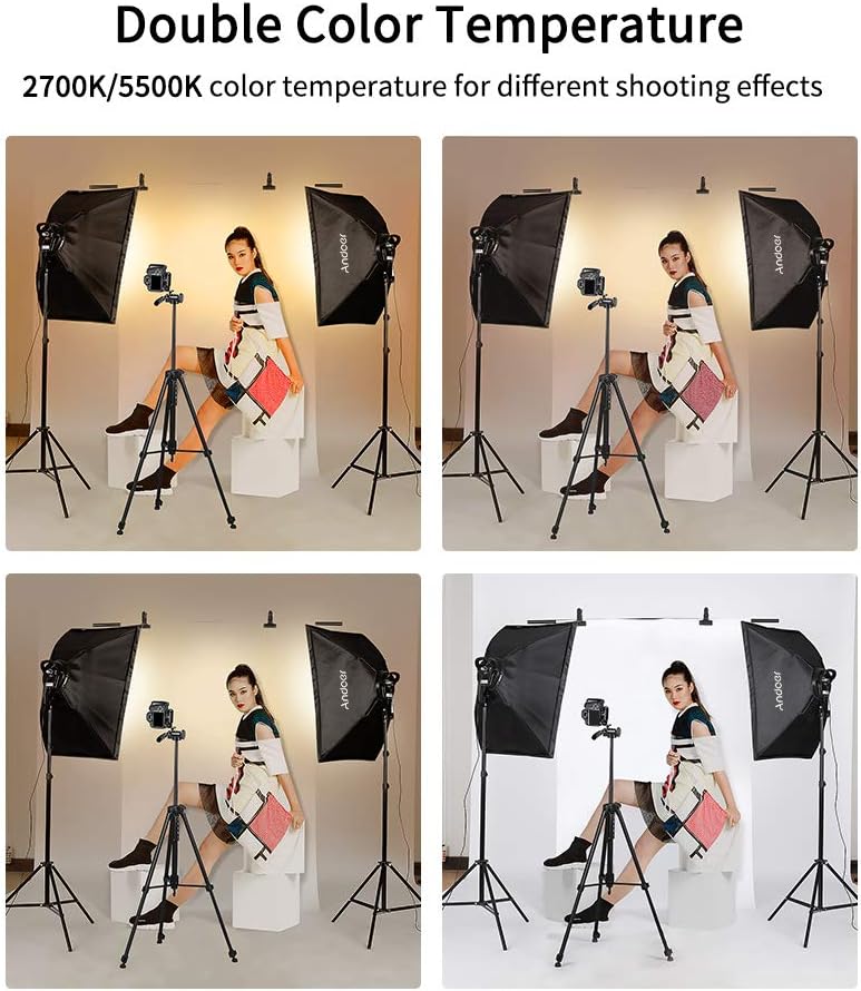 45W Bi-Color Dimmable LED Softbox Lighting Kit T372993