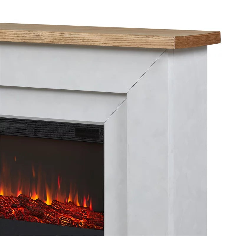 68" Wood Electric Fireplace in Venetian Gray Q270