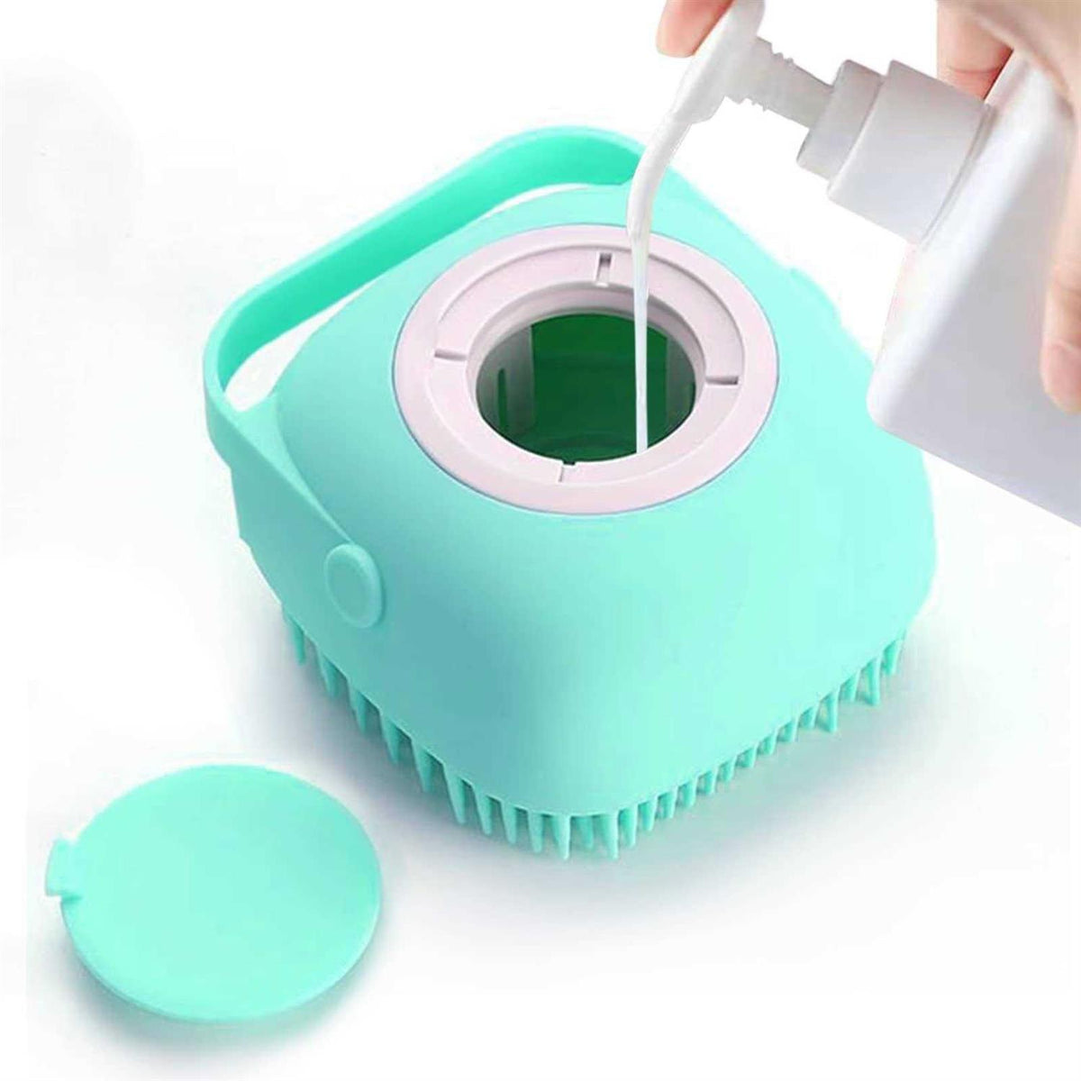 Pet Grooming Bath Massage Brush with Soap Dispenser U2871