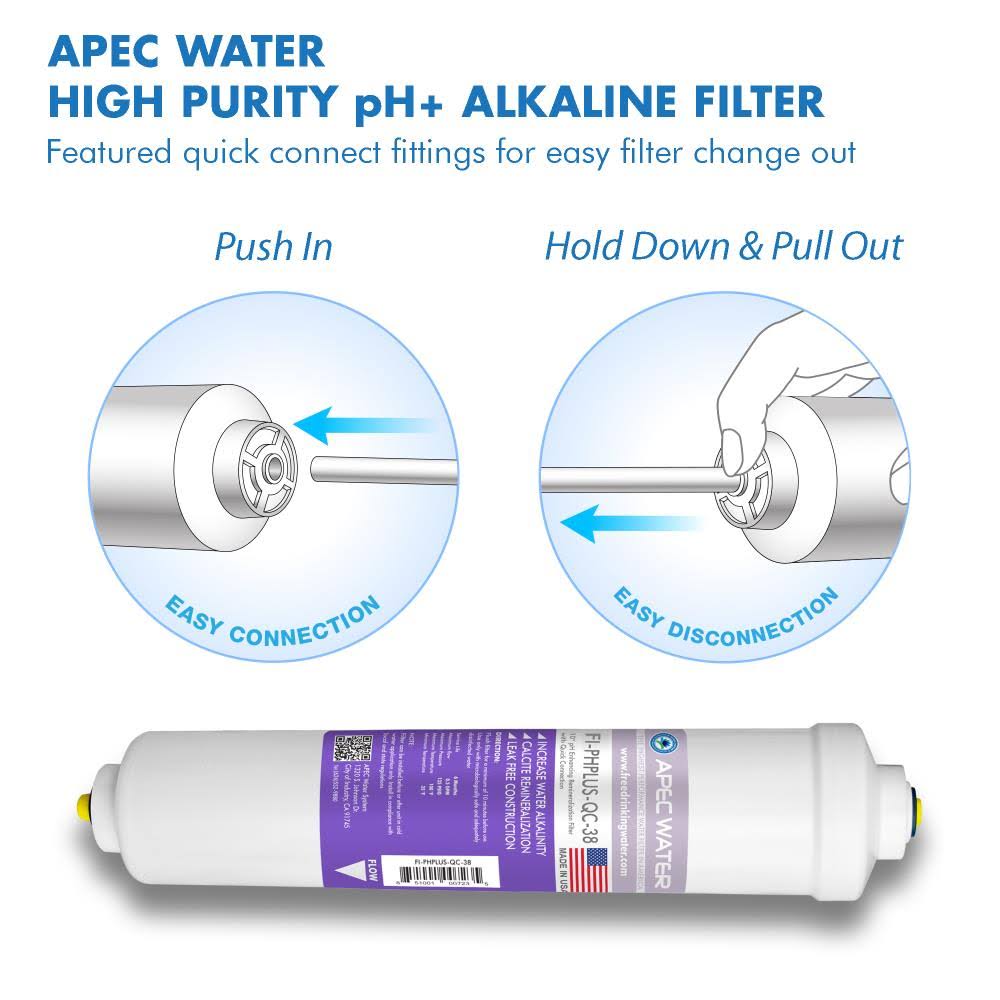 10 in. Alkaline pH+ Calcium Carbonate Inline Filter Kit with 3/8 in. Quick Connect G64011