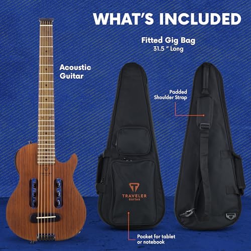 Mahogany Acoustic Travel Guitar with Built-in Headphone Amp L90917