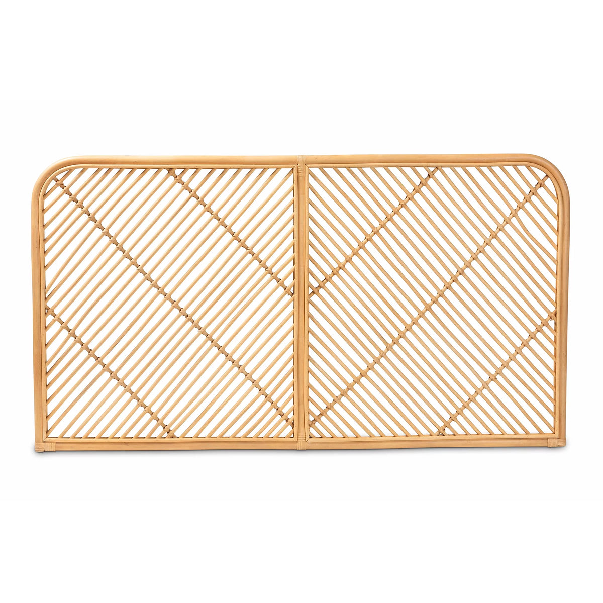 Natural Brown Rattan Queen Size Wall-Mount Headboard K310121