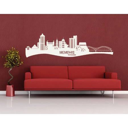 Gray Cityscape Wall Decal 79in x 27in L52984