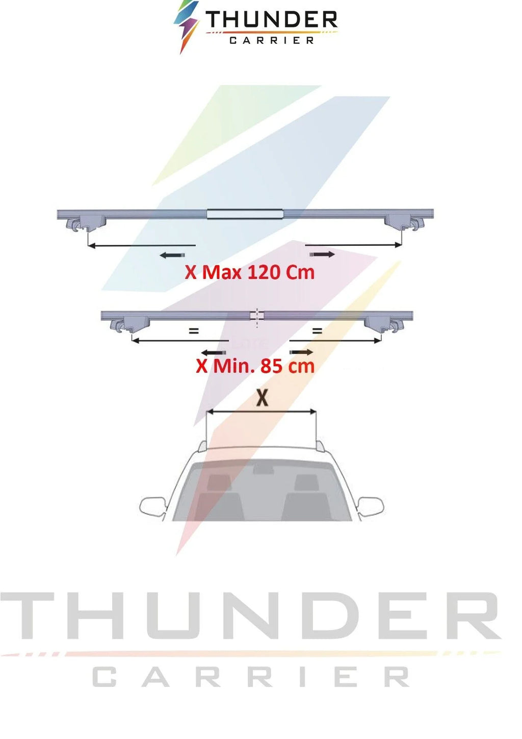 Silver Telescopic Roof Racks Cross Bars Luggage Carrier Set I5032