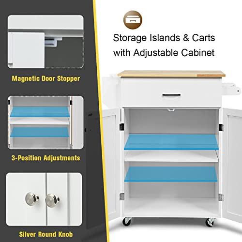 Kitchen Island Cart with Storage on Wheels T657703