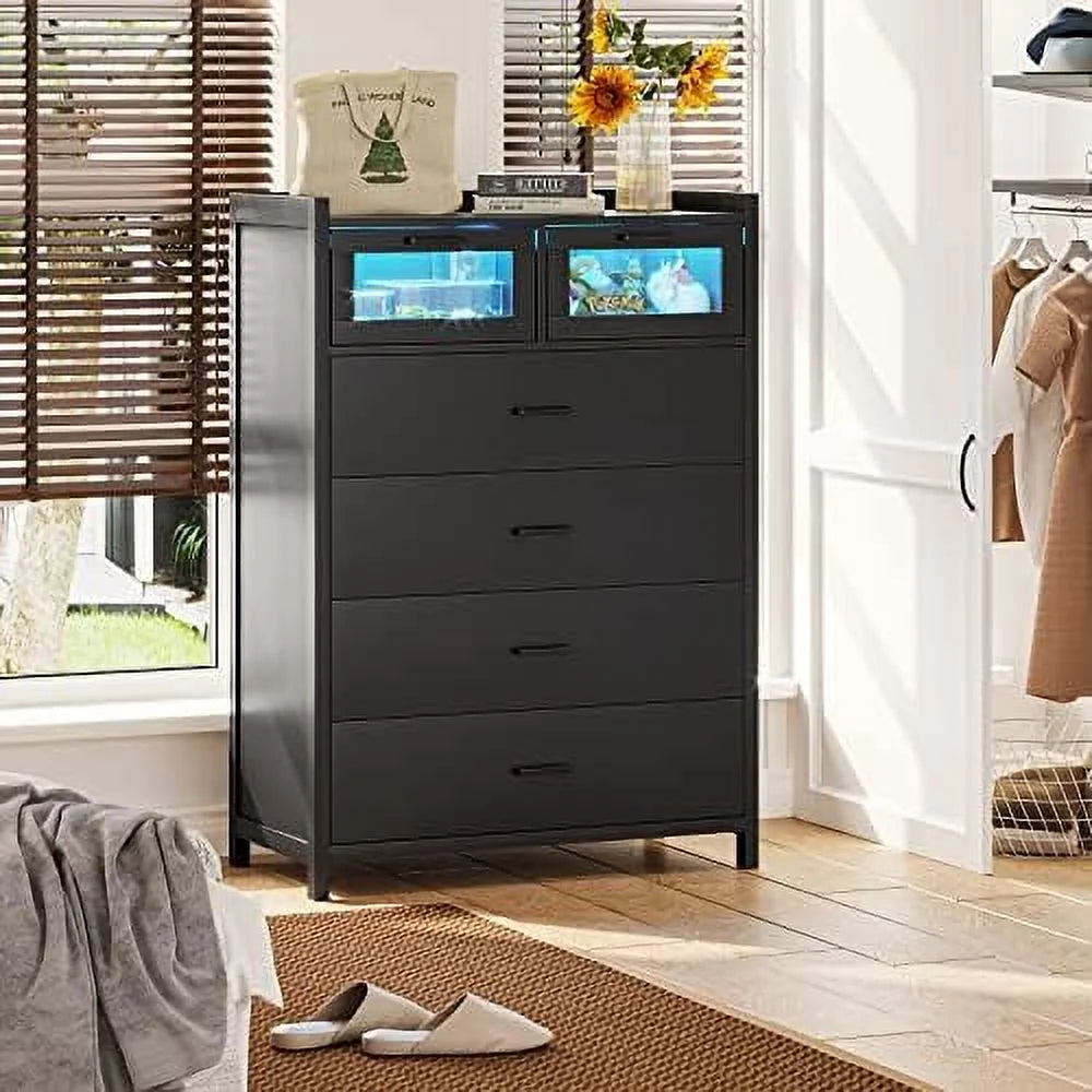White Tall 6 Drawers Wood Dresser M377146