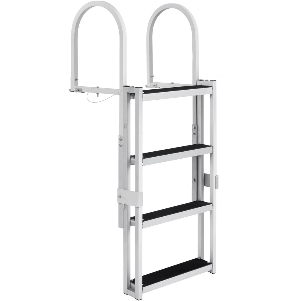 Aluminum Dock Ladder 55.1-67.1in Height Adjustable 4 Step G961485