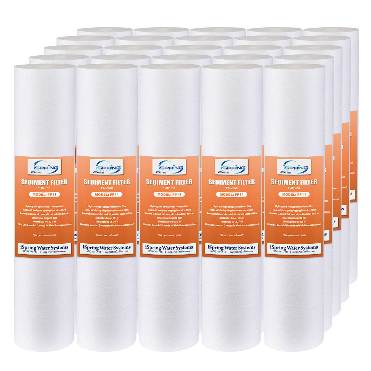 1 Micron Sediment Filter Cartridges 10 by 2.5-Inch 25-Pack F9679