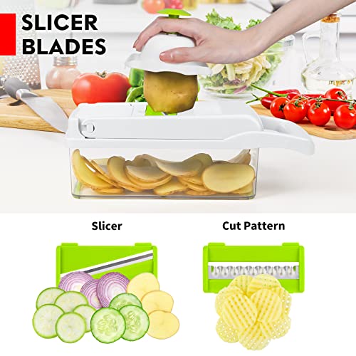 14 in 1 Multifunctional Vegetable Chopper with 8 Blades (Grey) P3237