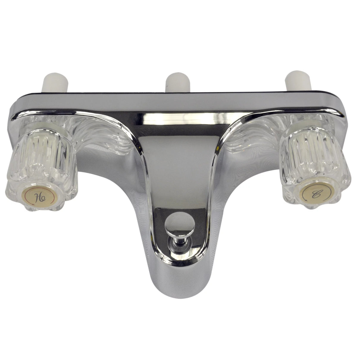 8 inch Chrome 2-Handle Tub Shower Faucet with Clear Acrylic Handles B603229