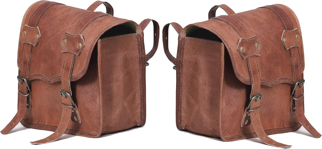 Leather Motorcycle Saddlebags (Set of 2) Y129