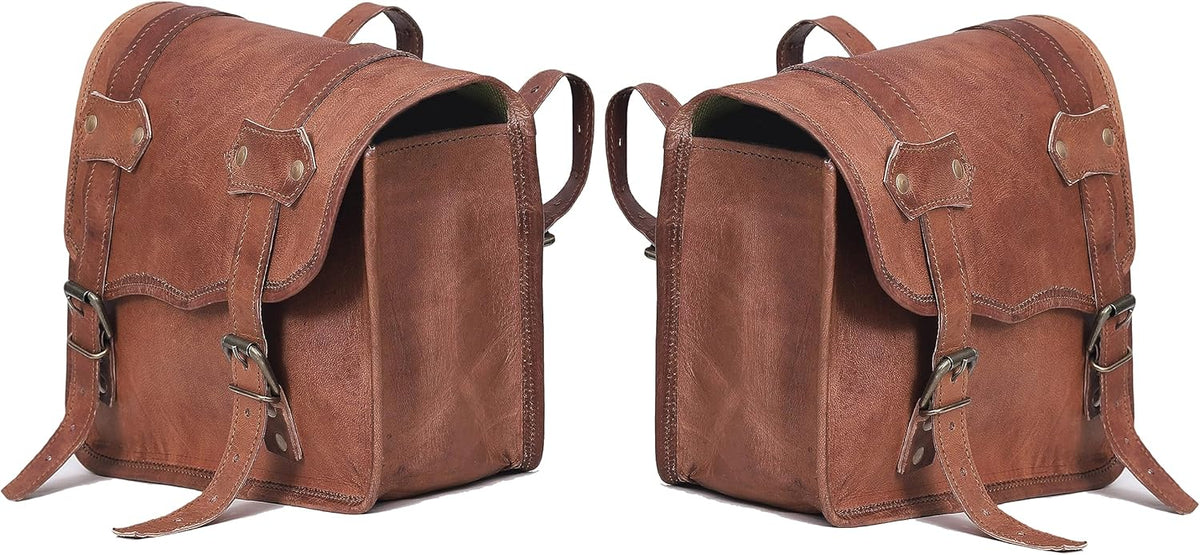 Leather Motorcycle Saddlebags (Set of 2) Y129