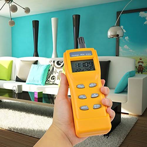 Yellow Digital Carbon Dioxide Temperature Humidity NDIR Sensor Tester Z539