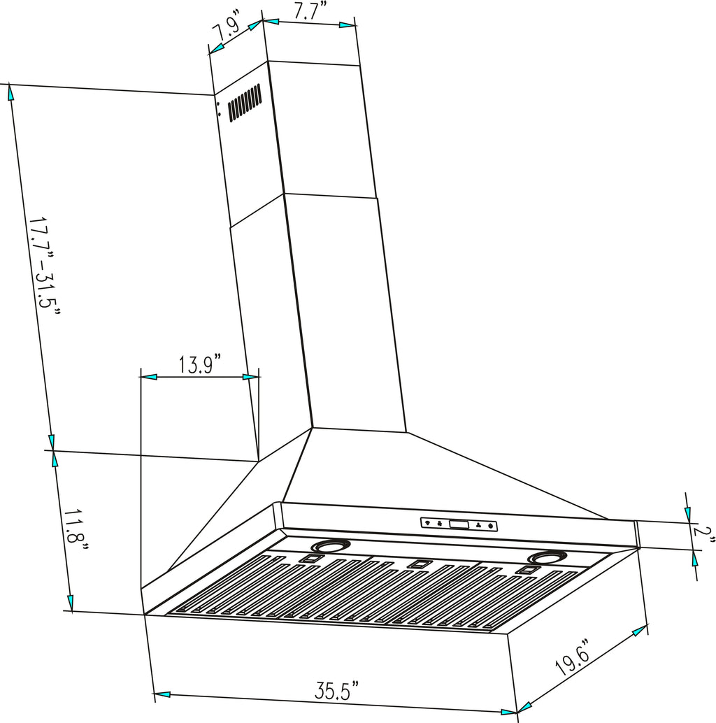 30" Gas Cooktop and 36" Wall Mount Range Hood C4250