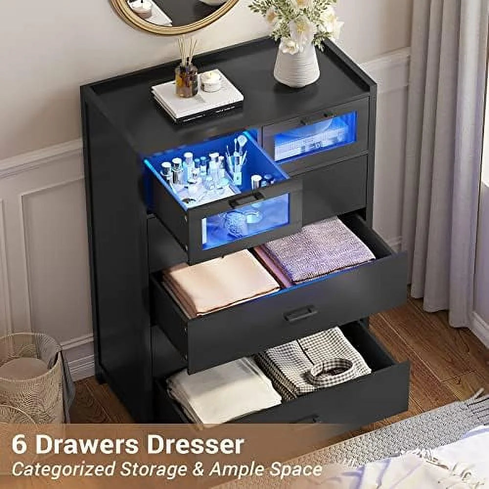 White Tall 6 Drawers Wood Dresser M377146
