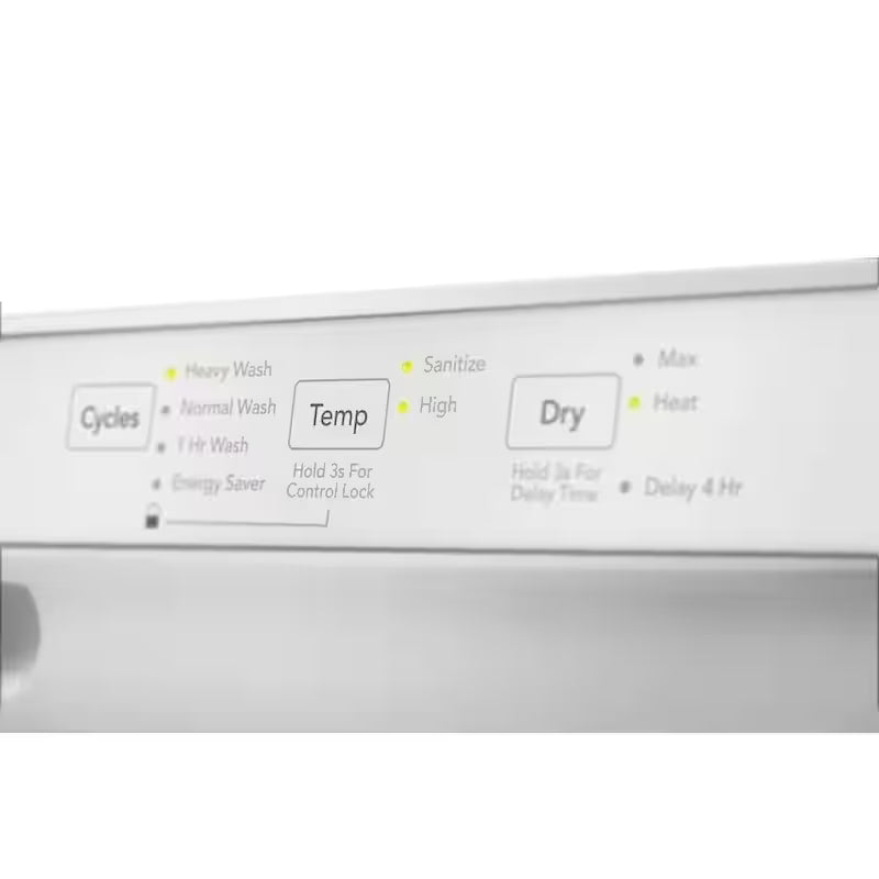 White 24 in Built-In Tall Tub Dishwasher with 4 Cycles R5395
