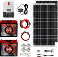 200W 12V Solar Power Kit with 2 x 12V 20Ah LiFePO4 Lithium Batteries, 200W Mono Rigid Solar Panels, 20A MPPT Solar Charge Controller O74715