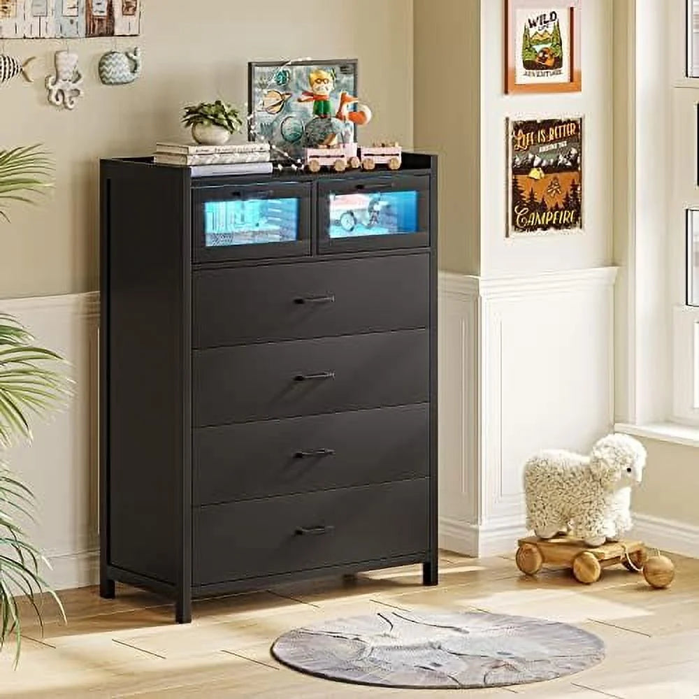 White Tall 6 Drawers Wood Dresser M377146