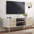 Mid-Century Modern Wood TV Stand with Storage U99936