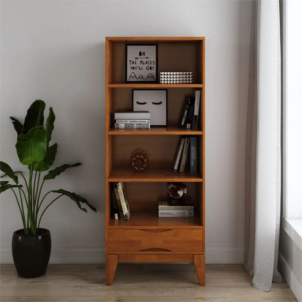 Teak Brown 60" x 24" Modern Bookcase Y8770