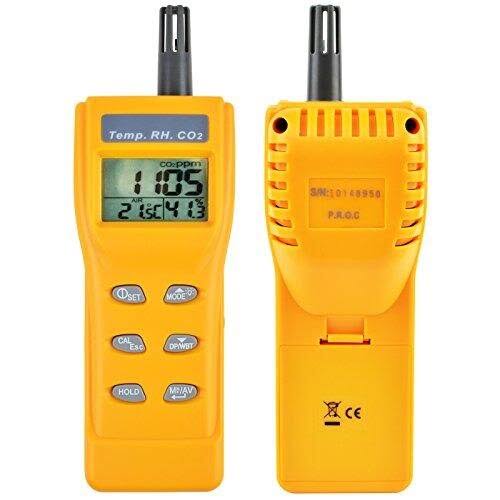 Yellow Digital Carbon Dioxide Temperature Humidity NDIR Sensor Tester Z539