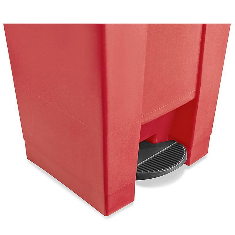 Red 12 gal Polyethylene Trash Can with Foot Pedal B12212