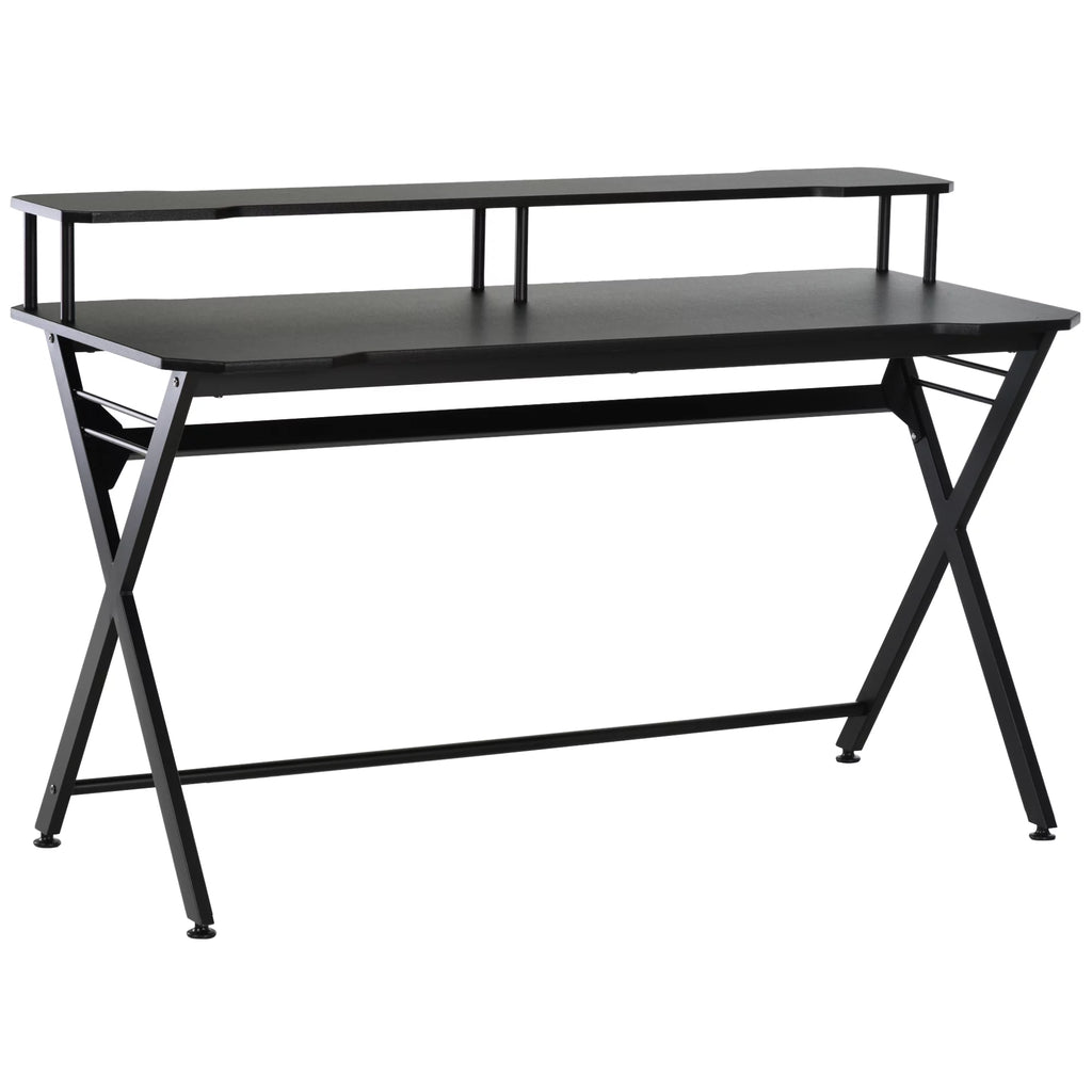 55 inch Black Gaming Desk with Monitor Stand W573813