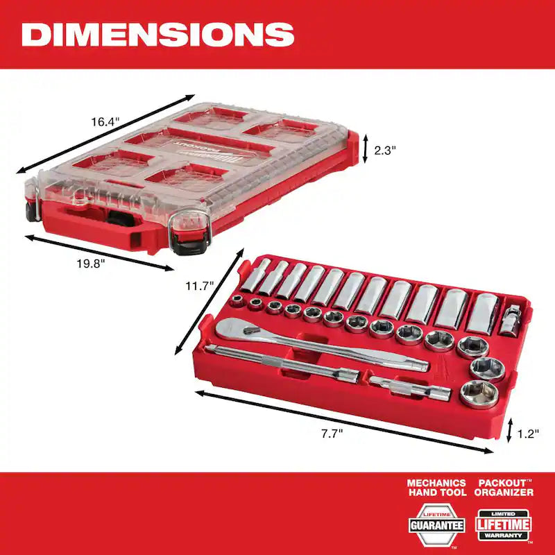 3/8 in. Drive SAE Ratchet and Socket Mechanics Tool Set (28-Piece) and Screwdriver Set (8-Piece) H14760
