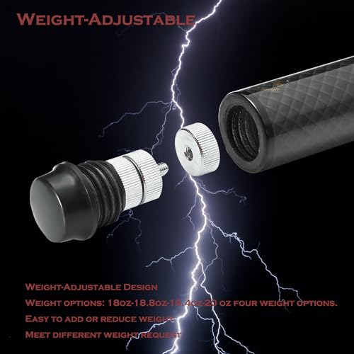 58" Carbon Fiber Pool Cue Stick Weight Adjustable 18OZ 20OZ P210666