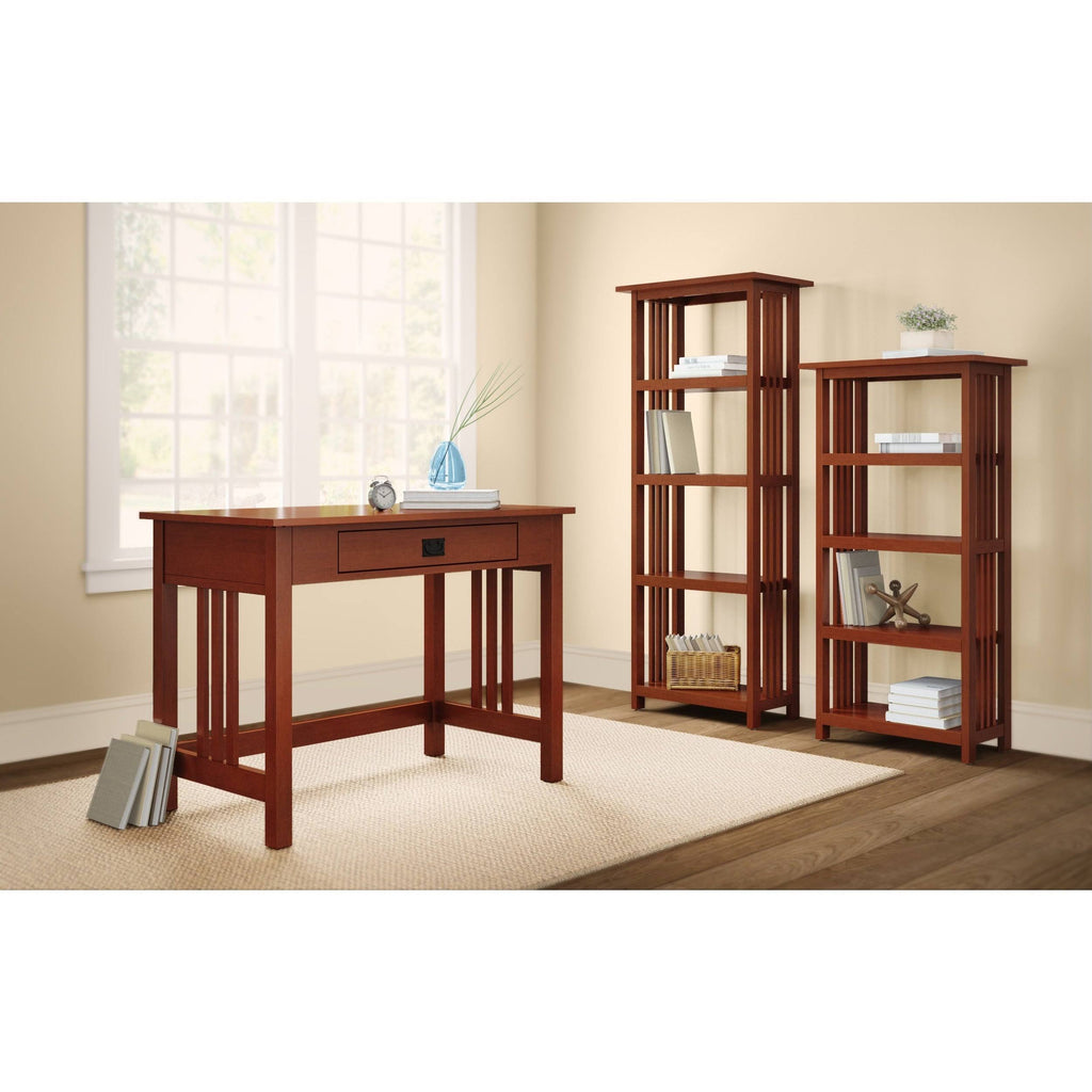 Cherry Wood 48-Inch Bookcase with 4 Shelves S40901