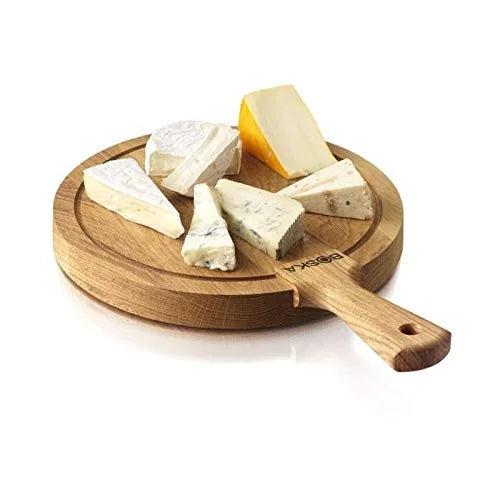 Round Wood Cheese Board with Handle X1457