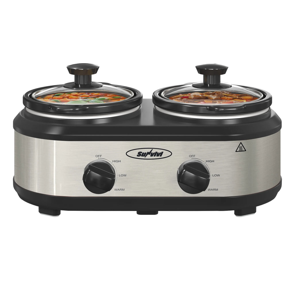 Dual Pot Slow Cooker with Ceramic Pot R98955
