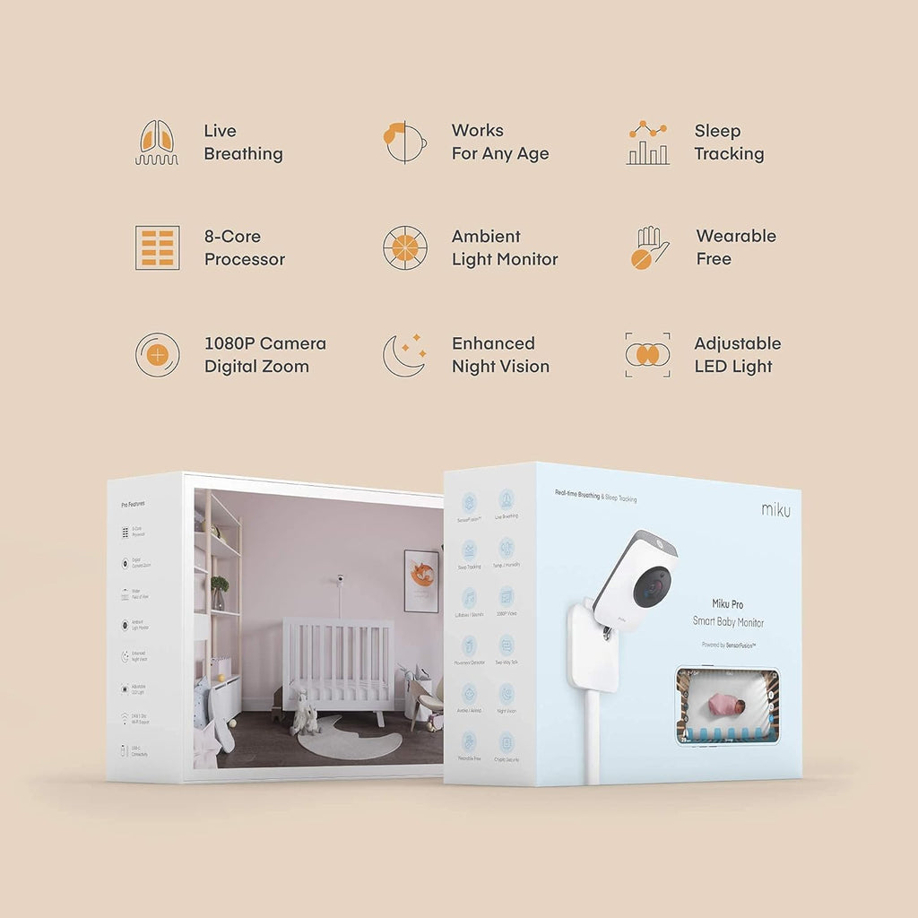 Contact-Free Breathing & Sleep Tracking Monitor with HD Video, Night Vision, Two-Way Talk Z961935