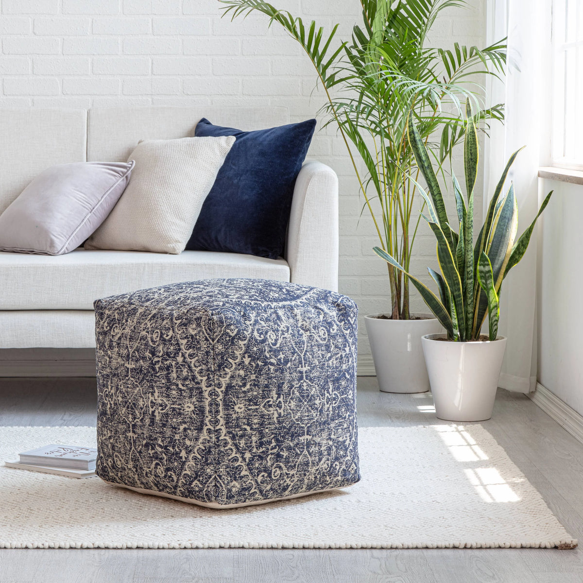 Polyester Square Poufs W982