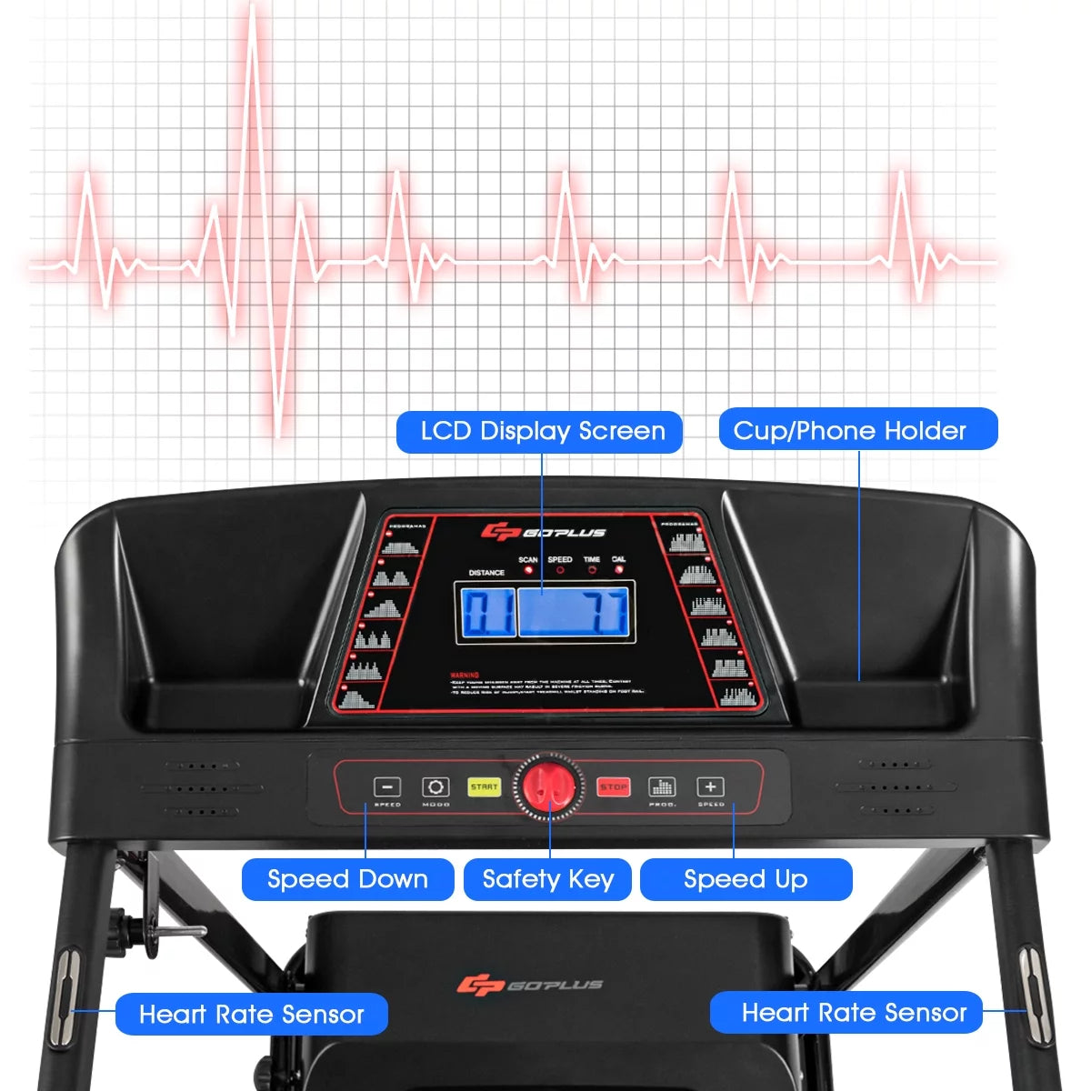 1.0HP Folding Electric Treadmill Y408965