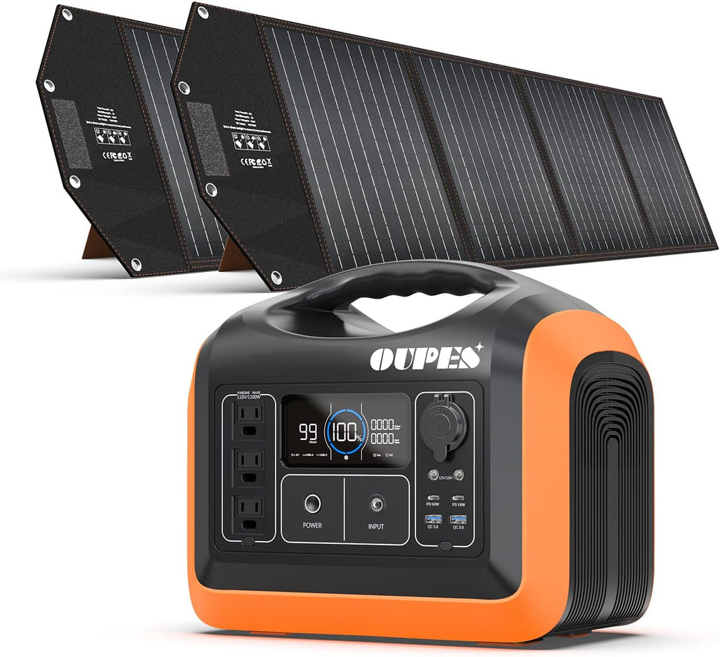 1800W/1488Wh Portable Power Station with 4x100W Solar Panel and LiFePO4 Battery X109