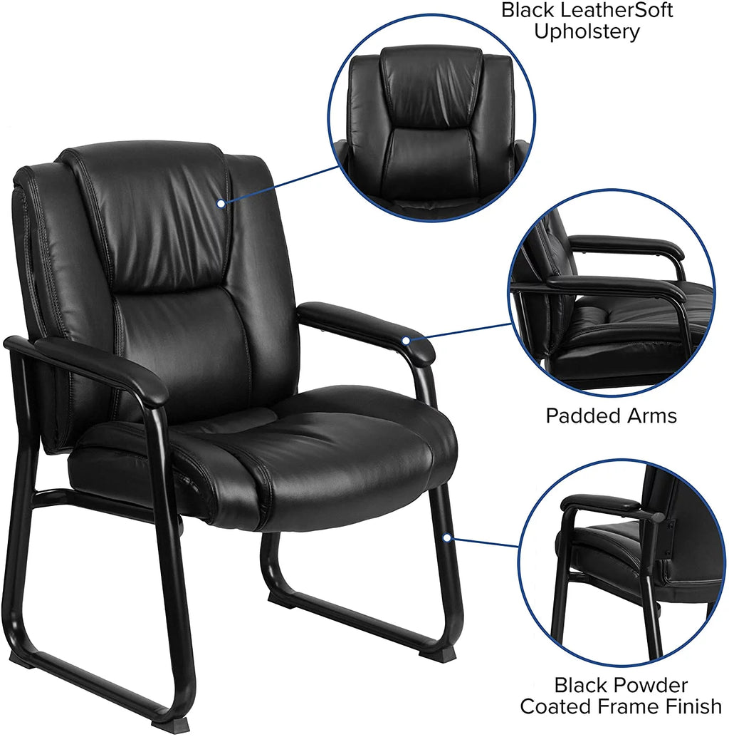 Black LeatherSoft Reception Chairs K314