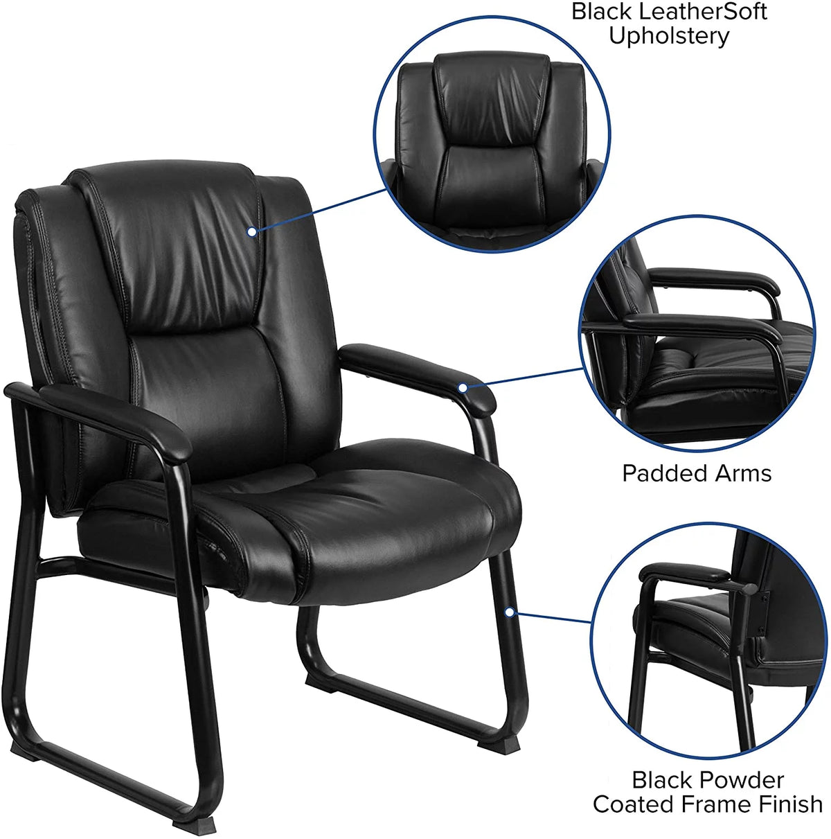 Black LeatherSoft Reception Chairs K314
