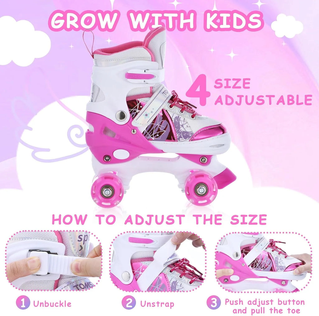 Adjustable Light Up Purple Roller Skates Z28980