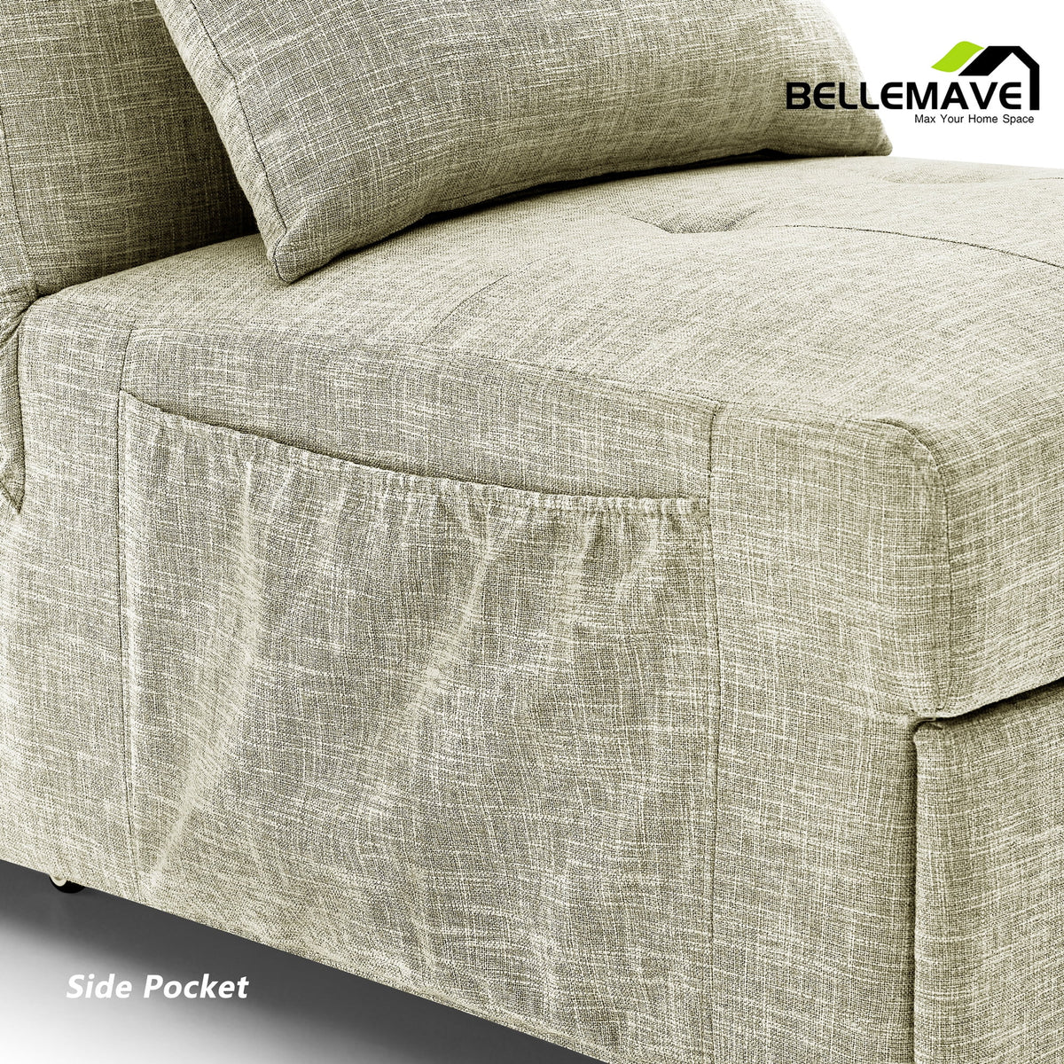 4 in 1 Folding Sofa Bed with 1 Pillow and Side Pocket A4031