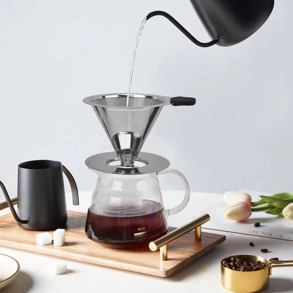 Stainless Steel Pour Over Coffee Dripper for 1-2 Cup J464824