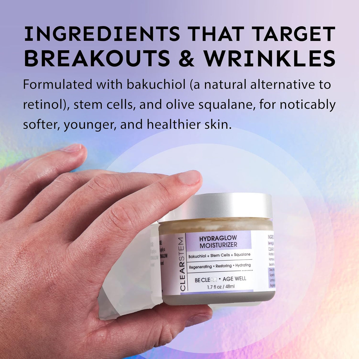 Anti-Aging Stem Cell Moisturizer with Bakuchiol, 1.7 Ounce Pack of 2 K688712