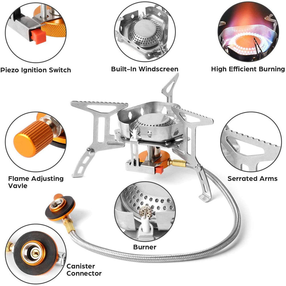 3500W Windproof Camping Folding Gas Mini Stove R8214