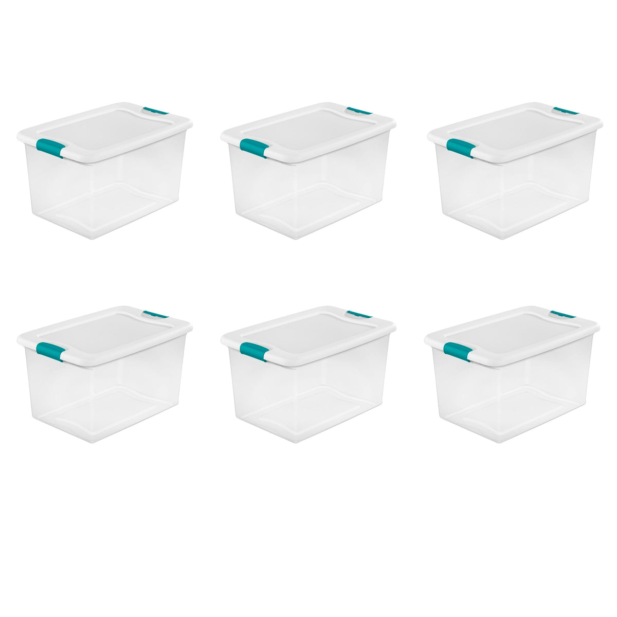 64 Quart Clear Latching Boxes - Case of 6 Y510953